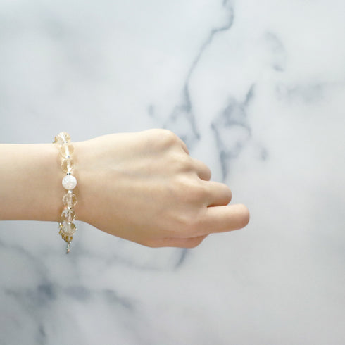 【如蜜糖般甜蜜】玳瑁天珠 x 黄水晶手链