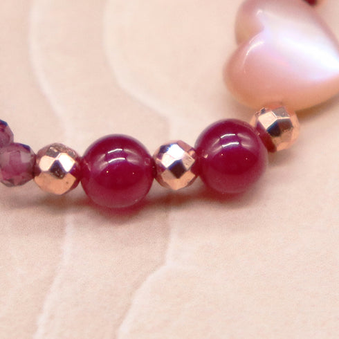 【Flames of Crimson】ピンクシェル×人工ルビー×ガーネット