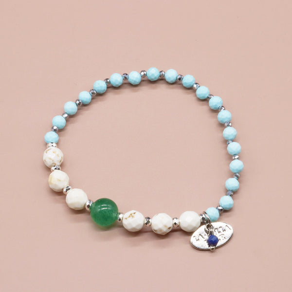 【对斋浦尔的渴望】绿东陵玉×菱镁矿绿松石手链