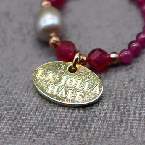 【Flames of Crimson】ルビー×人工ルビー×パール リング