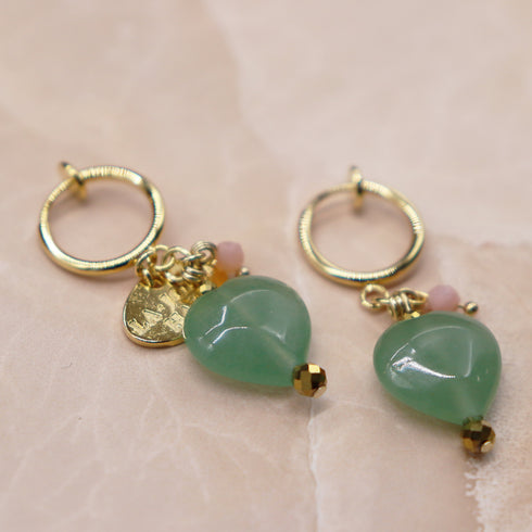 【Longing for Jaipur】グリーンアベンチュリン イヤリング