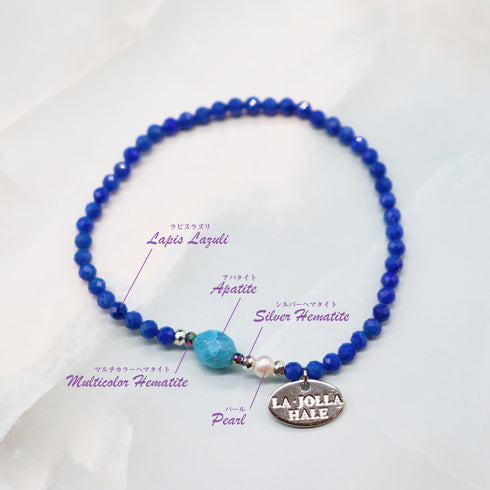 【Starry Sky Fragment】ラピスラズリ×アパタイト×パール ブレスレット