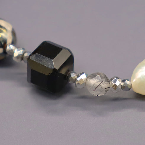 【Starry Sky Fragment】亀甲天珠×ラピスラズリ×ターコイズ×バロックパール ブレスレット