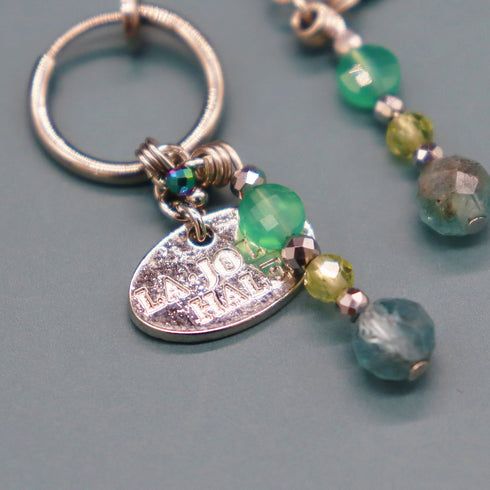 【绿光阳光】橄榄石 x 磷灰石 x 绿玛瑙耳环