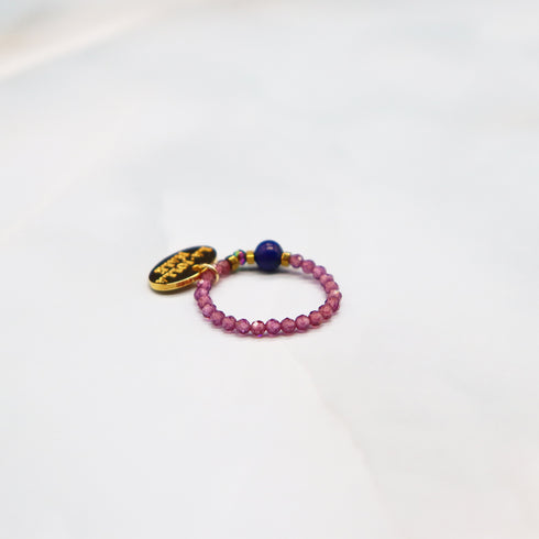 【星空碎片】青金石×红榴石戒指