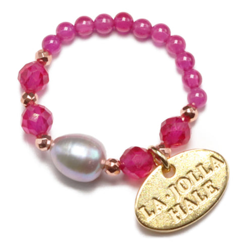 【Flames of Crimson】ルビー×人工ルビー×パール リング