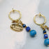 【Starry Sky Fragment】ラピスラズリ×マグネサイトターコイズ×ブルーヘマタイト イヤリング