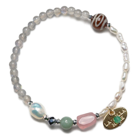 【ONLINE SHOP限定】【CLEAN UP】天地天珠×パール×ラブラドライト×ジェード ブレスレット