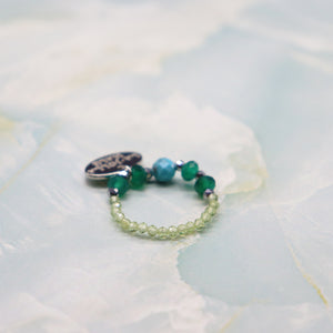 【Be Loved Turquoise】ターコイズ×グリーンアゲート×ペリドット リング