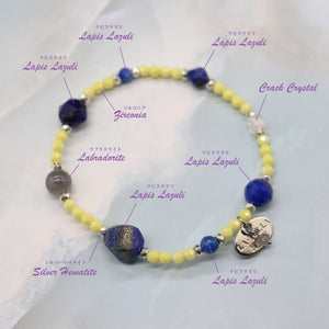 [Starry Sky Fragment] Lapis Lazuli x Zirconia x Labradorite Bracelet