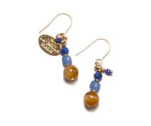 【Longing for Jaipur】ブルーアベンチュリン×タイガーアイ×ラピスラズリ ピアス