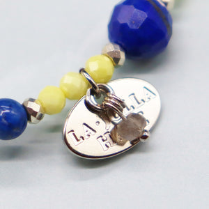[Starry Sky Fragment] Lapis Lazuli x Zirconia x Labradorite Bracelet