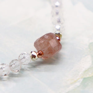 【Longing for Jaipur】レッドアベンチュリン×水晶×ローズクォーツ ブレスレット