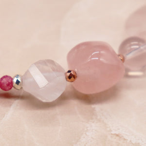 【ONLINE SHOP限定】【Blooming Pink Roses】三眼天珠×ローズクォーツ×ジルコニア ブレスレット