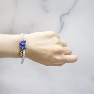 [Starry Sky Fragment] Lapis Lazuli x Pearl x Zirconia Bracelet