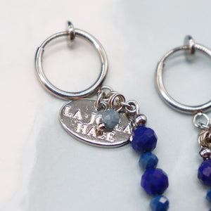 [Starry Sky Fragment] Lapis Lazuli x Zirconia Earrings