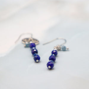 [Starry Sky Fragment] Lapis Lazuli x Zirconia Earrings