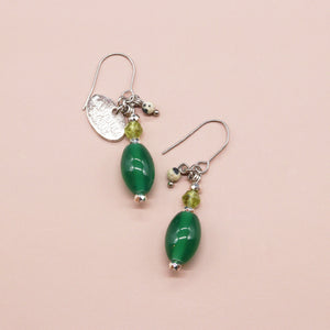 [Green Light Sunshine] Peridot x Green Agate Earrings