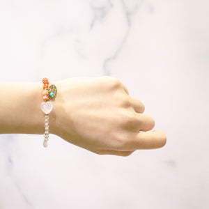 [Shining Like Stardust] Crystal x Carnelian x Moonstone Bracelet