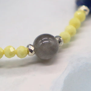 [Starry Sky Fragment] Lapis Lazuli x Zirconia x Labradorite Bracelet