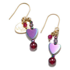 【Open the Jewelry Box!】ロードライトガーネット×アイオライト×マルチカラーヘマタイト ピアス