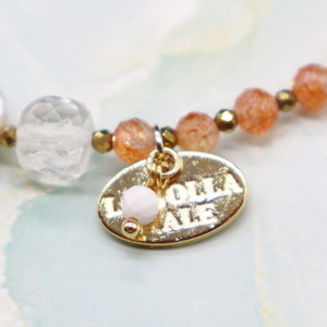 【ONLINE SHOP exclusive】【Longing for Jaipur】Tiger Tooth Dzi Bead x Orange Aventurine x Red Amber Bracelet