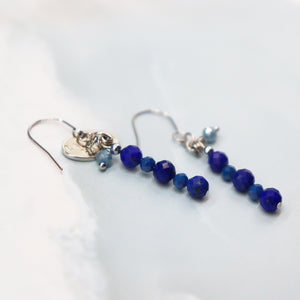 [Starry Sky Fragment] Lapis Lazuli x Zirconia Earrings
