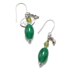 [Green Light Sunshine] Peridot x Green Agate Earrings