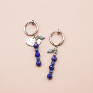 [Starry Sky Fragment] Lapis Lazuli x Zirconia Earrings