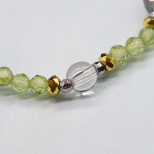 [ONLINE SHOP Exclusive] [Green Light Sunshine] Three-Eyed Dzi Bead x Peridot x Pearl Bracelet