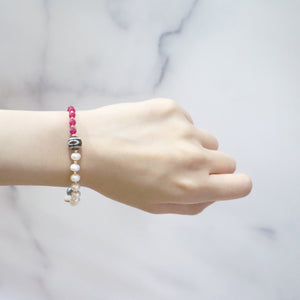 【ONLINE SHOP限定】【CLEAN UP】天地天珠×アコヤパール×水晶×人工ルビー ブレスレット