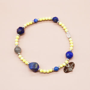[Starry Sky Fragment] Lapis Lazuli x Zirconia x Labradorite Bracelet