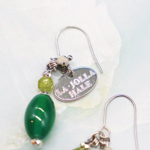 [Green Light Sunshine] Peridot x Green Agate Earrings