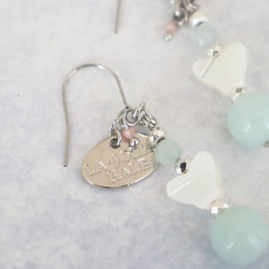 【Deep Sea Party】アクアマリン×マザーオブパール×アマゾナイト ピアス