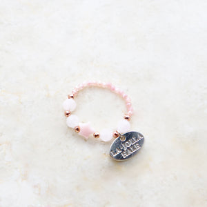 Queen Conch Shell x Morganite x Moonstone Ring