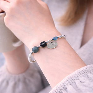 【Deep Sea Party】Black Aquamarine x Aquamarine x Magnesite Bracelet