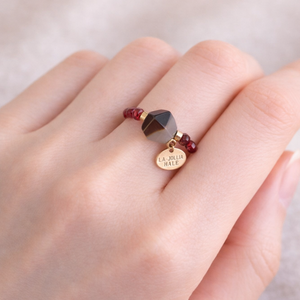 [Open the Jewelry Box!] Mozambique Garnet x Striped Onyx Ring