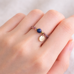 [Starry Sky Fragment] Lapis Lazuli x Rhodolite Garnet Ring