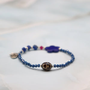 【ONLINE SHOP限定】【Starry Sky Fragment】寶瓶天珠×ラピスラズリ×人工ルビー×ジルコニア ブレスレット