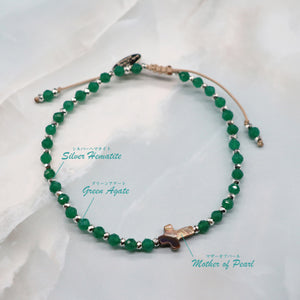 【夏日小物】绿玛瑙 x 珍珠母贝脚链