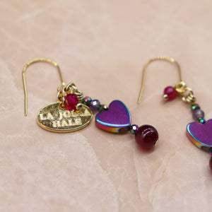 【Open the Jewelry Box!】ロードライトガーネット×アイオライト×マルチカラーヘマタイト ピアス