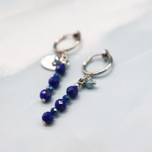[Starry Sky Fragment] Lapis Lazuli x Zirconia Earrings