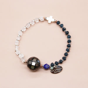 [Starry Sky Fragment] Lapis Lazuli x Pressed Shell x Cracked Quartz Bracelet