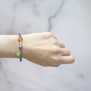 【ONLINE SHOP限定】【CLEAN UP】天地天珠×テラヘルツ鉱石×シトリン×アコヤパール ブレスレット