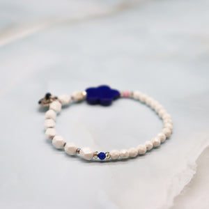 [Starry Sky Fragment] Lapis Lazuli x Magnesite x Zirconia Bracelet
