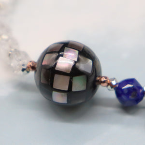 [Starry Sky Fragment] Lapis Lazuli x Pressed Shell x Cracked Quartz Bracelet