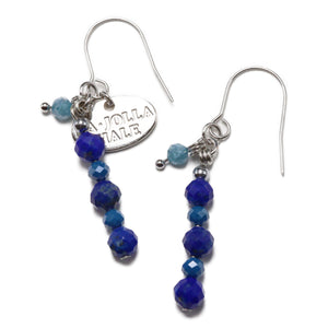 [Starry Sky Fragment] Lapis Lazuli x Zirconia Earrings