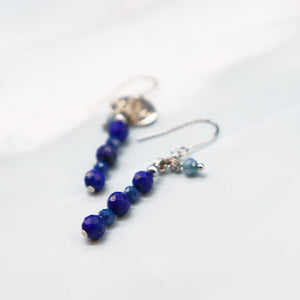 [Starry Sky Fragment] Lapis Lazuli x Zirconia Earrings