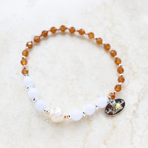 【Open the Jewelry Box!】수문 천주×오렌지 가넷×블루 레이스 아게이트 팔찌