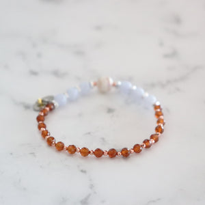 【Open the Jewelry Box!】수문 천주×오렌지 가넷×블루 레이스 아게이트 팔찌